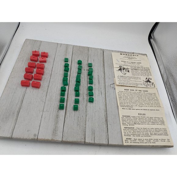 Vintage 1961 Monopoly Edition Game Replacement Motels Houses Instructions Short - Picture 1 of 5